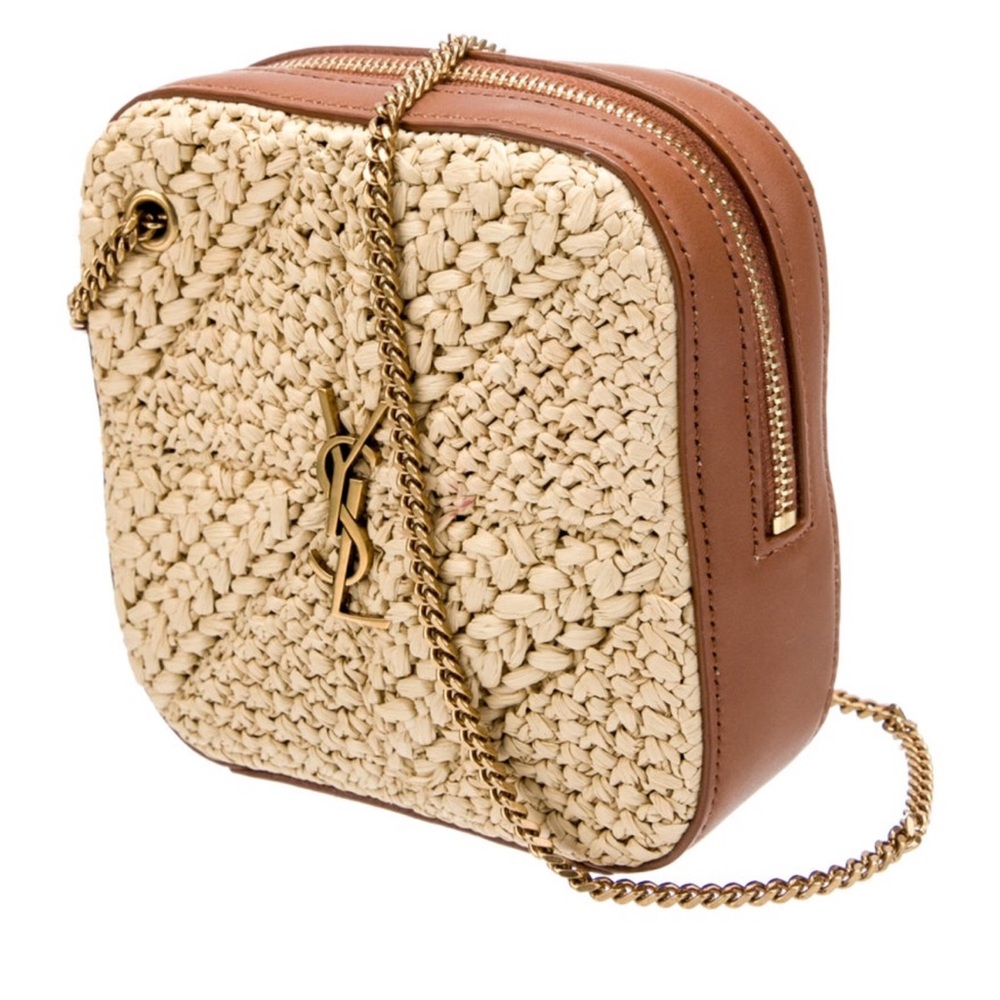 Saint Laurent Mini Raffia Jamie Cube Bag